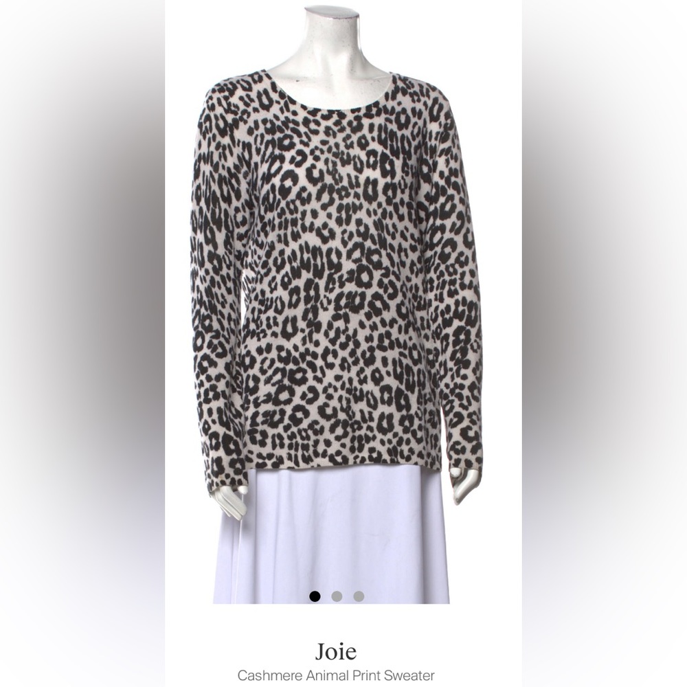 Joie 100% cashmere animal print sweater. Soft!